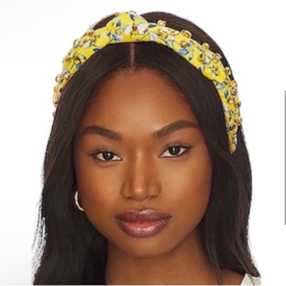 LELE SADOUGHI x LIBERTY LONDON Crystal Embellished NEW Yellow Floral Headband - Picture 5 of 10